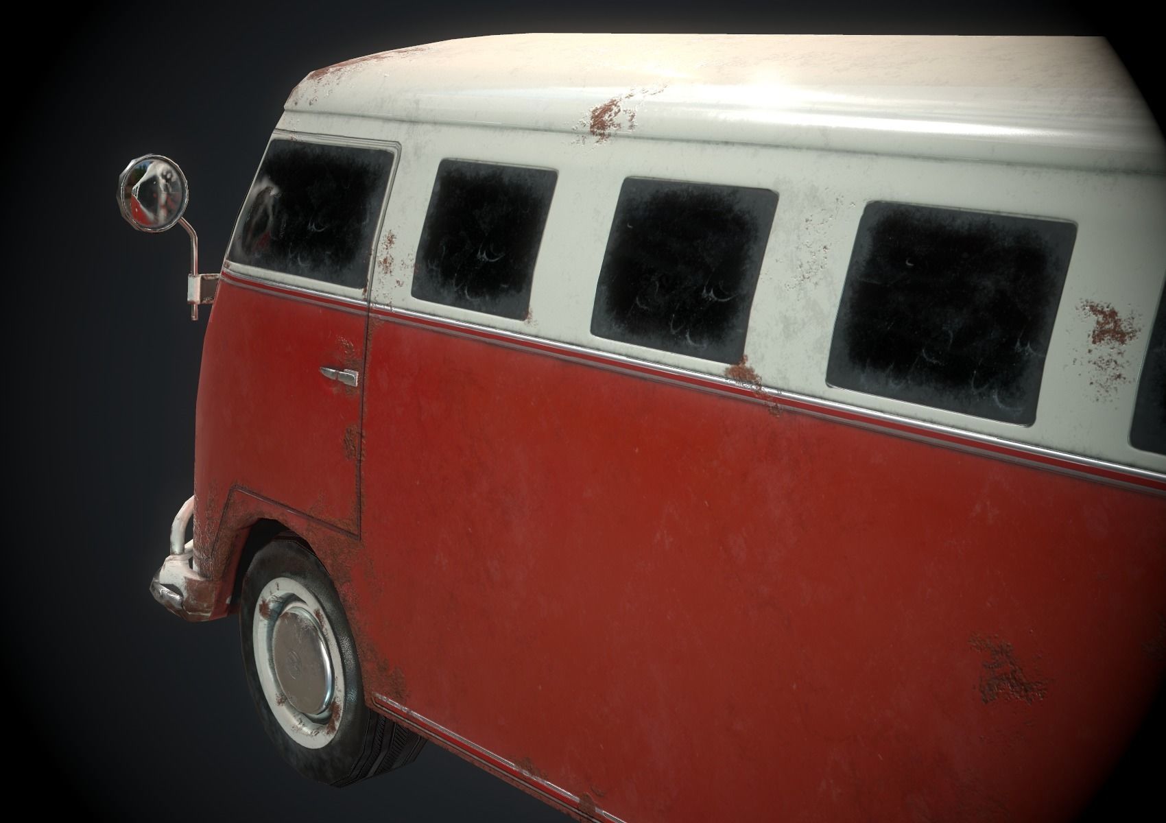 Classic VW Bus for Games Low-poly 3D model_8
