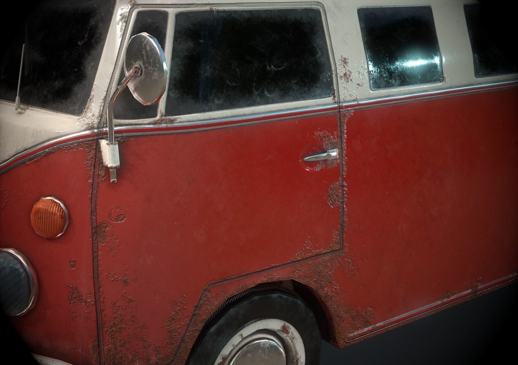 Classic VW Bus for Games Low-poly 3D model_9