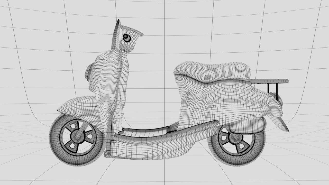 3D Delivery Scooter Low-poly 3D model_5