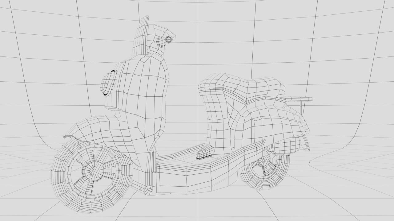 3D Delivery Scooter Low-poly 3D model_9