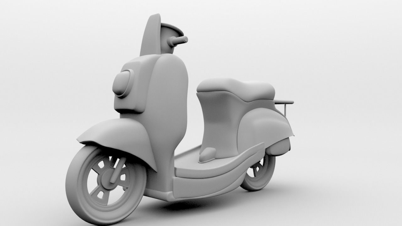 3D Delivery Scooter Low-poly 3D model_4
