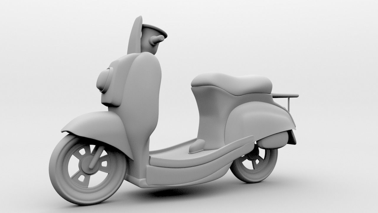 3D Delivery Scooter Low-poly 3D model_3