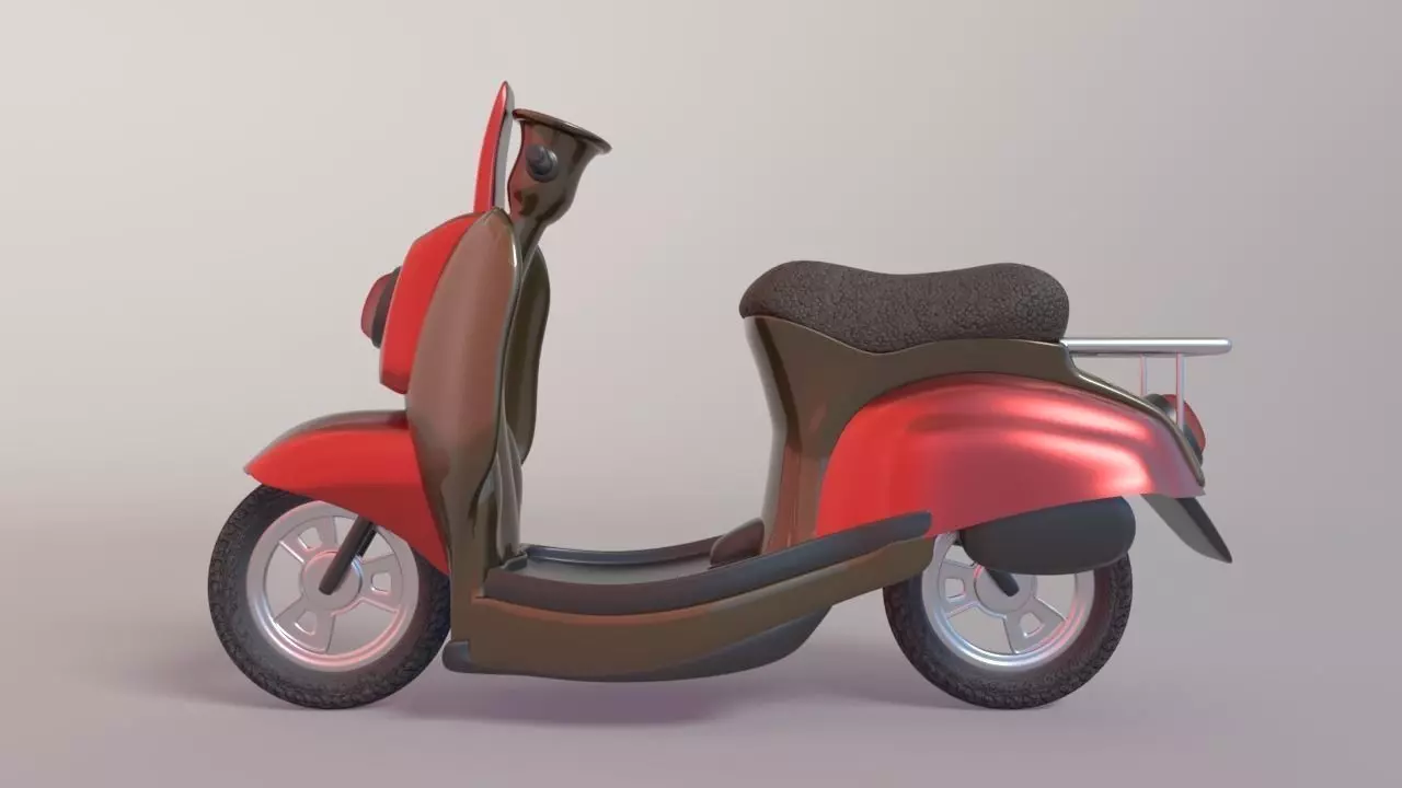 3D Delivery Scooter Low-poly 3D model_0