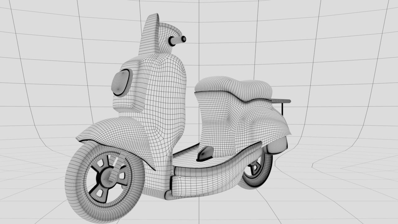 3D Delivery Scooter Low-poly 3D model_7