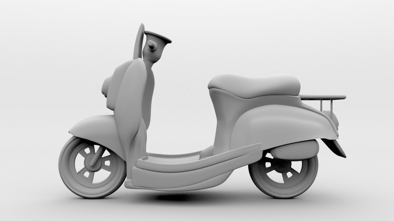 3D Delivery Scooter Low-poly 3D model_2