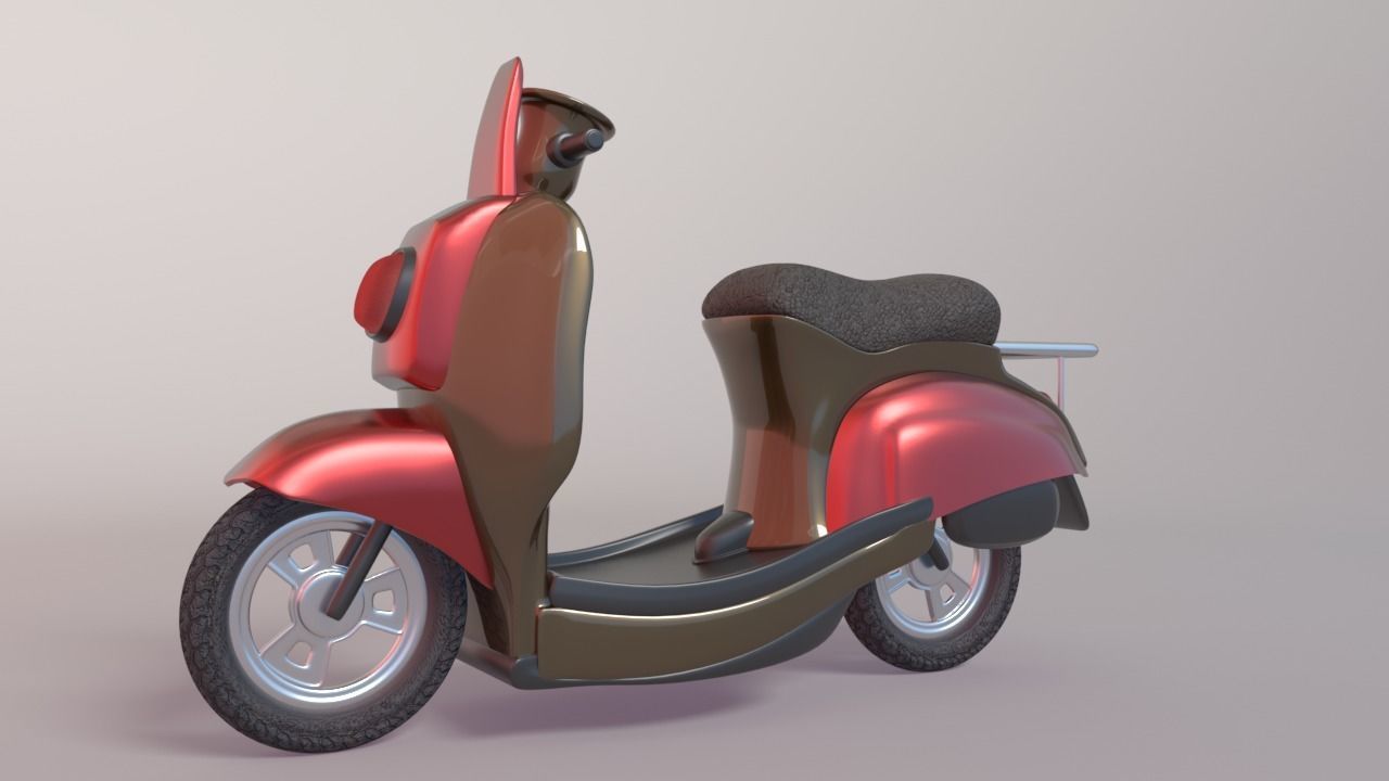 3D Delivery Scooter Low-poly 3D model_1