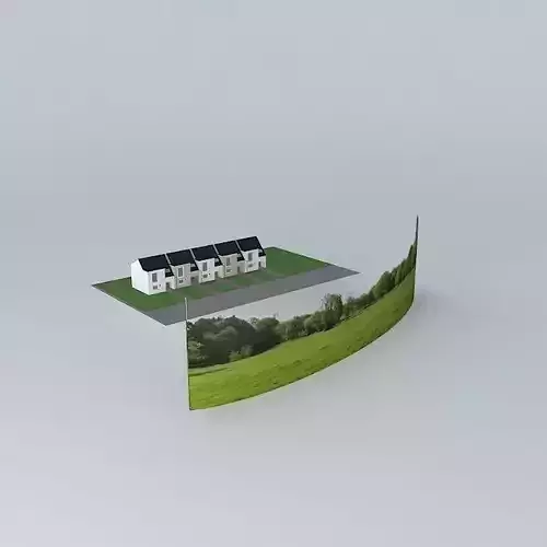 Terraced houses Free 3D model