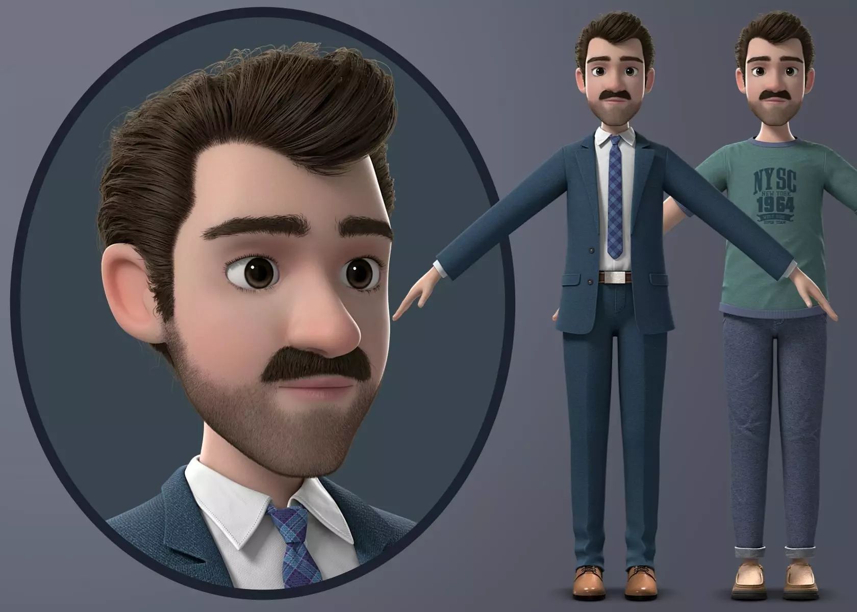 Cartoon Man 3D model