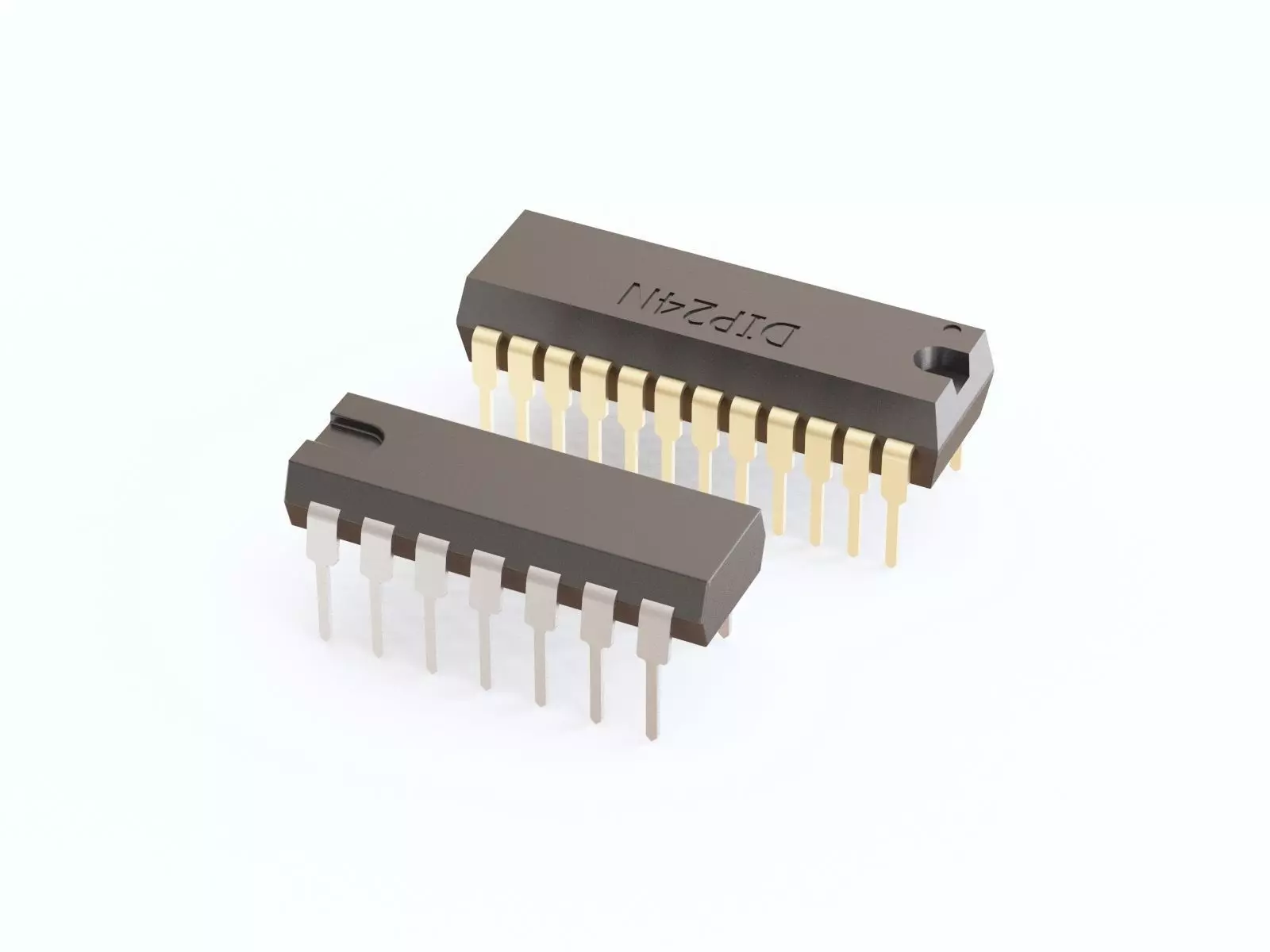 Microchip two electronic components 3D model_0