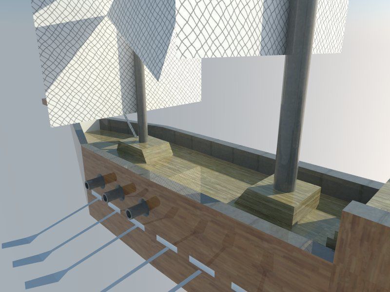 Ship- wooden sailing ship with sails Free low-poly 3D model_7