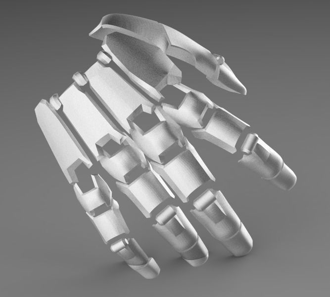 Genji robotic hand  3D print model_4