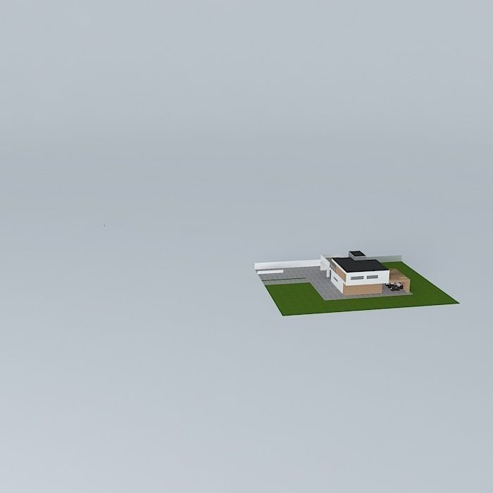 Modern house H2 Free 3D model_2