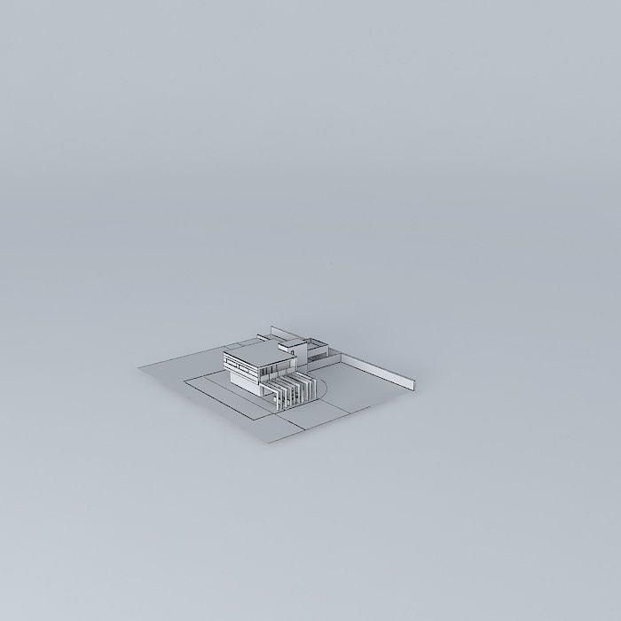 Modern house H2 Free 3D model_4