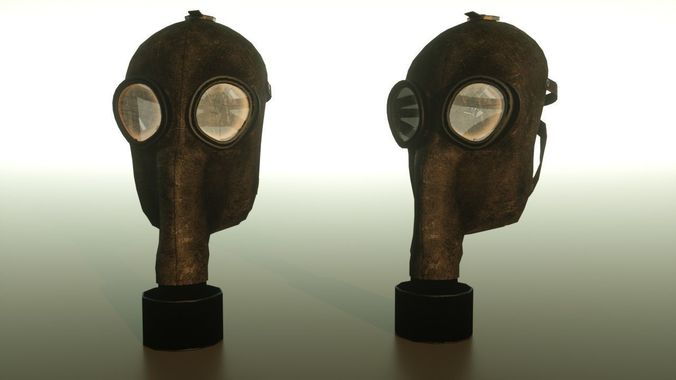 Gas mask Low-poly 3D model