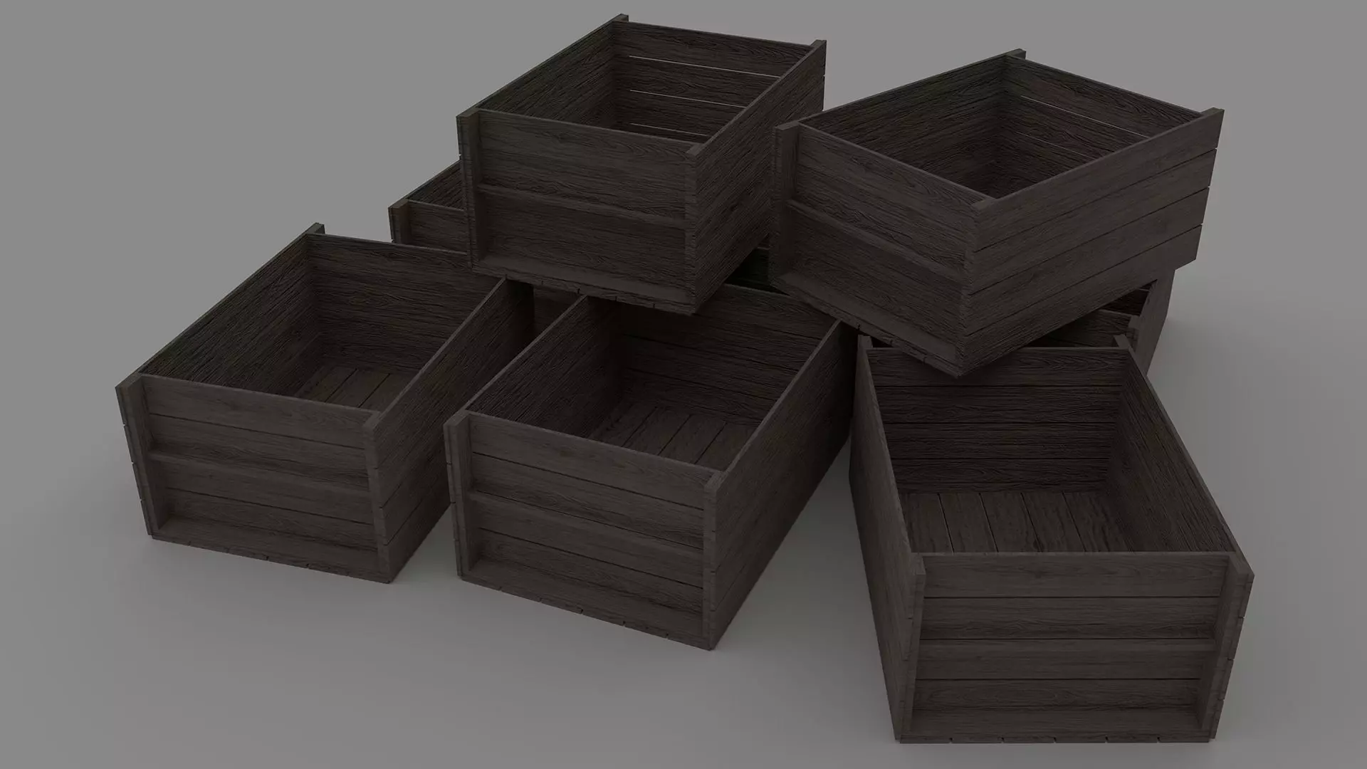 Wooden Crate Free low-poly 3D model_0