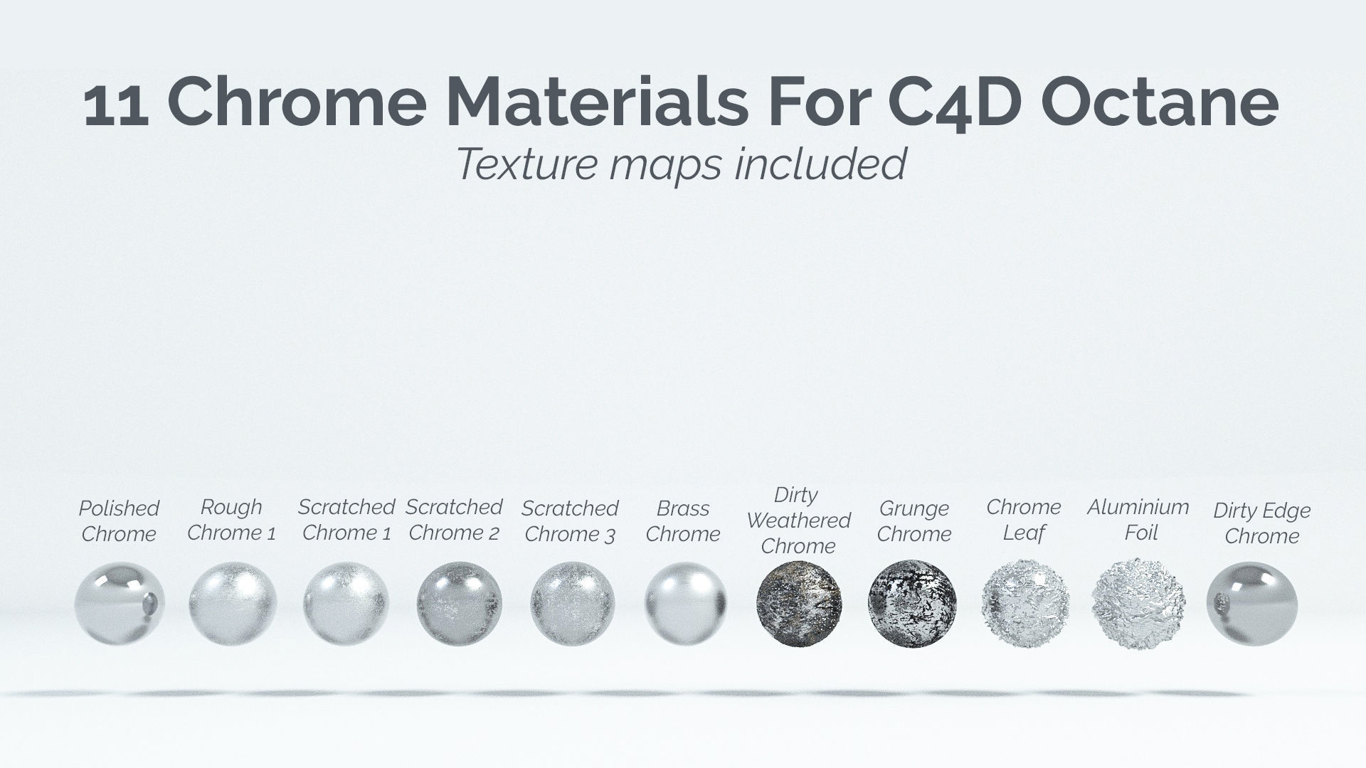 11 Chrome Materials for C4D Octane render Texture_1