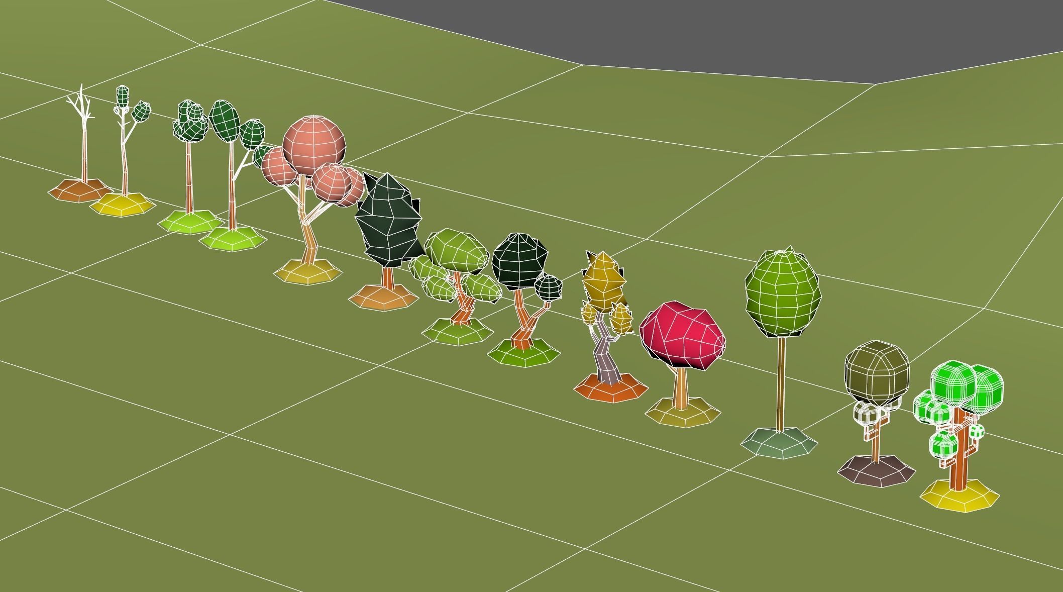 Low Poly tree pack Low-poly 3D model_5