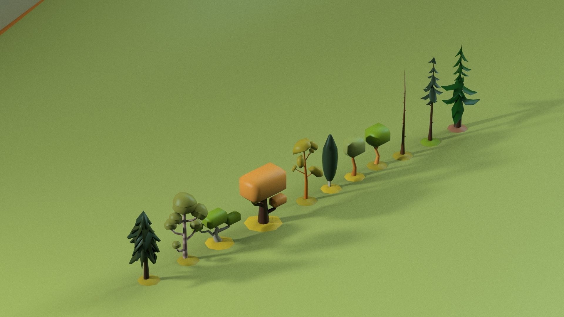 Low Poly tree Big collection Low-poly 3D model_11