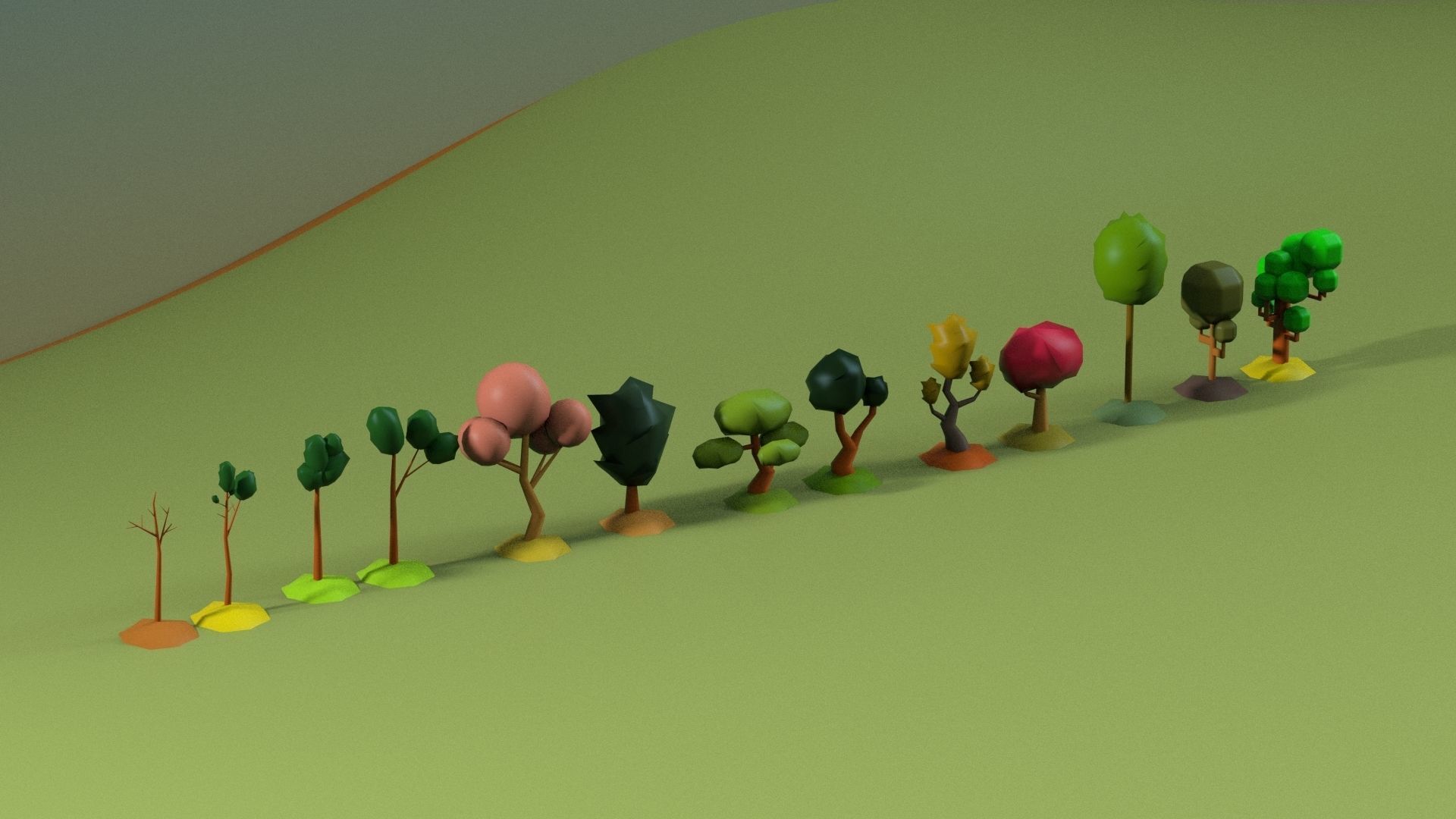 Low Poly tree Big collection Low-poly 3D model_21
