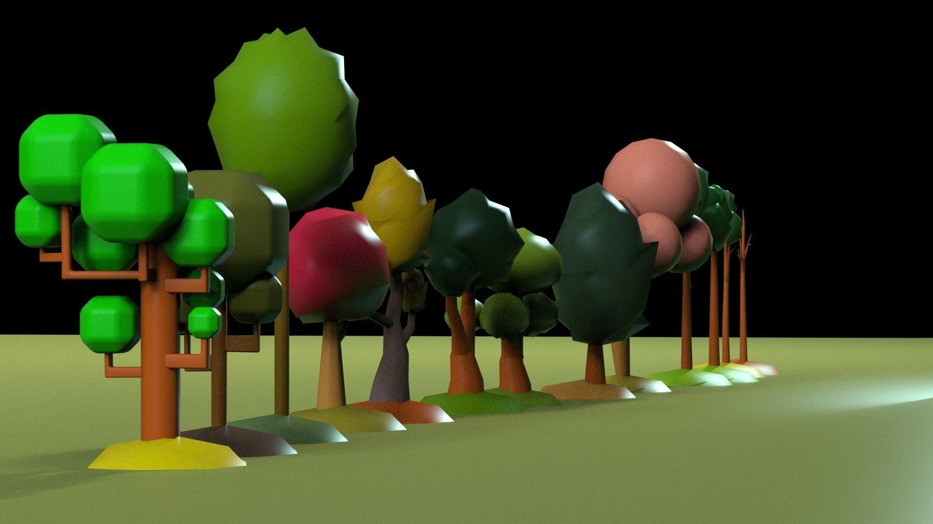 Low Poly tree Big collection Low-poly 3D model_23
