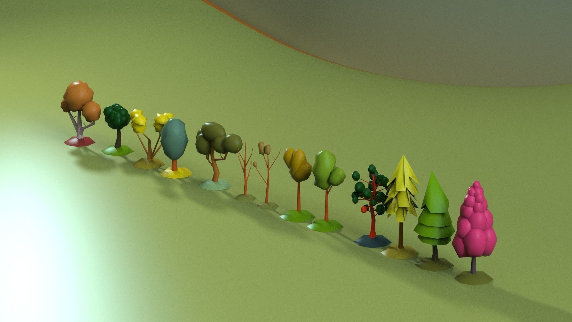 Low Poly tree Big collection Low-poly 3D model_17