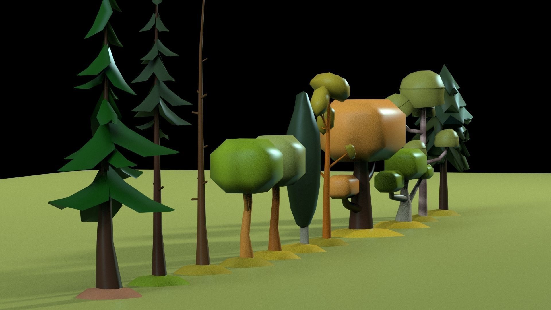 Low Poly tree Big collection Low-poly 3D model_10