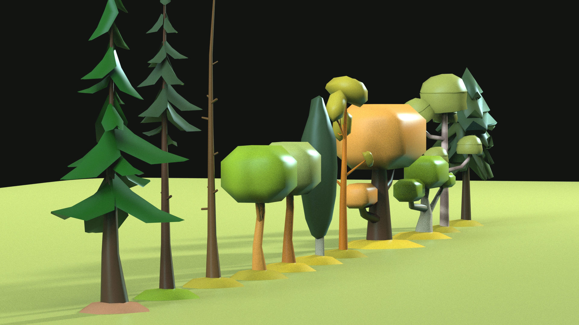 Low Poly tree Big collection Low-poly 3D model_13