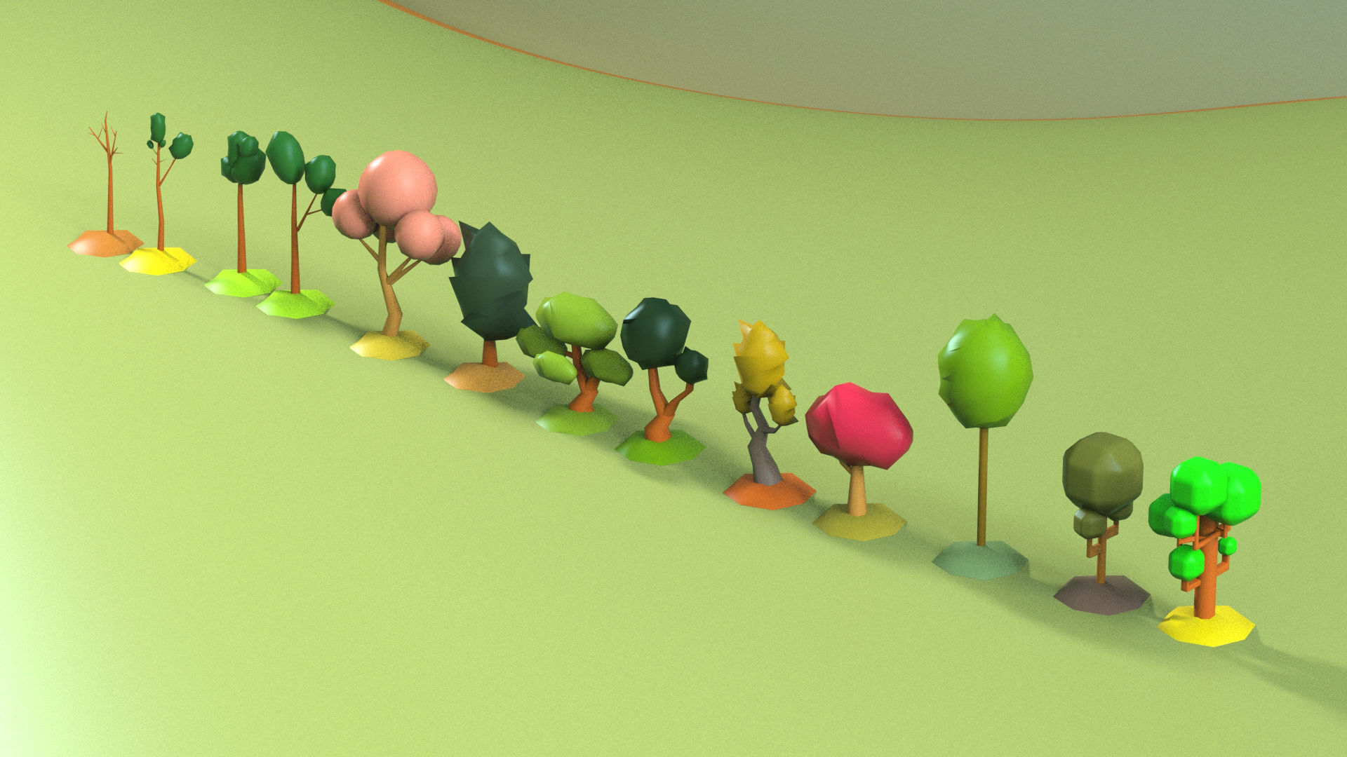 Low Poly tree Big collection Low-poly 3D model_25