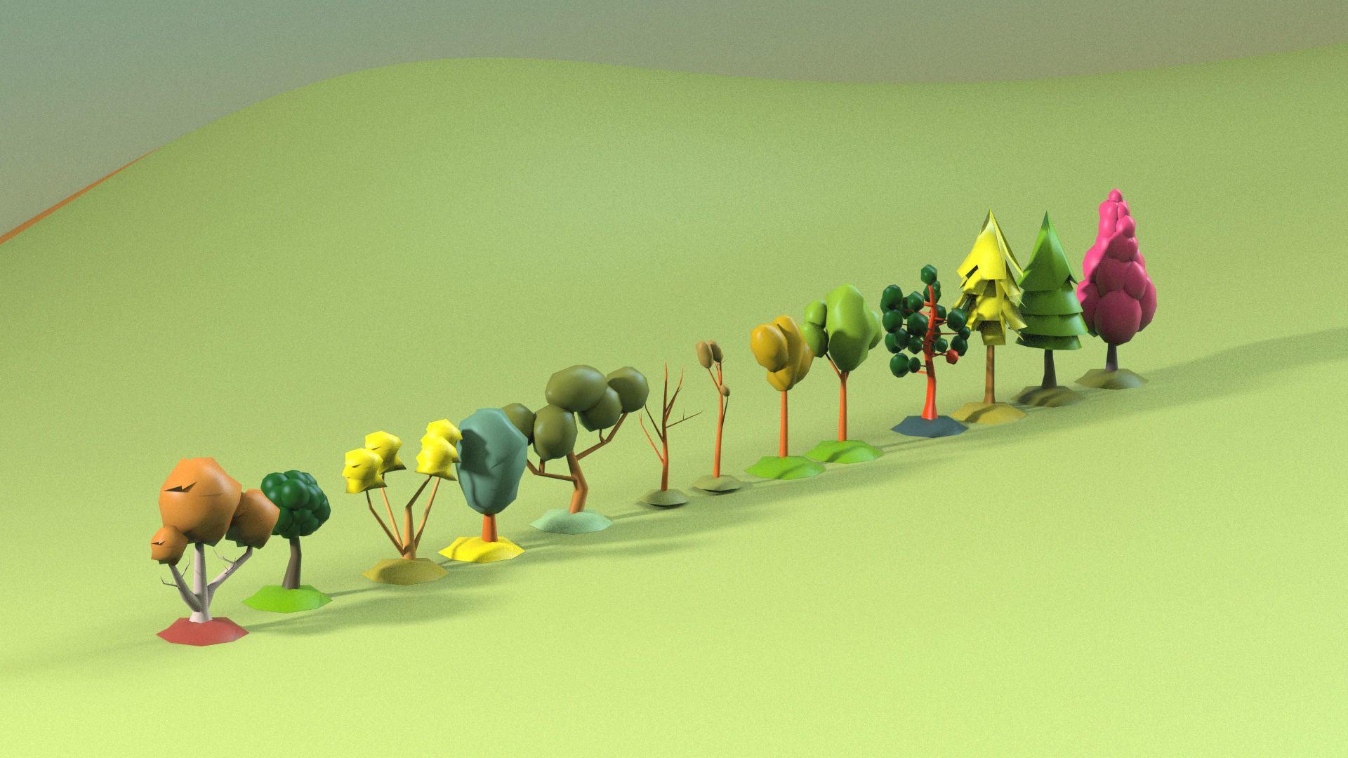 Low Poly tree Big collection Low-poly 3D model_19