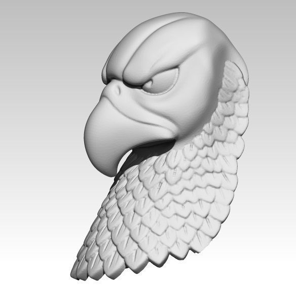 Eagle Bust Angry Hawk Statue Head 3D print model_2