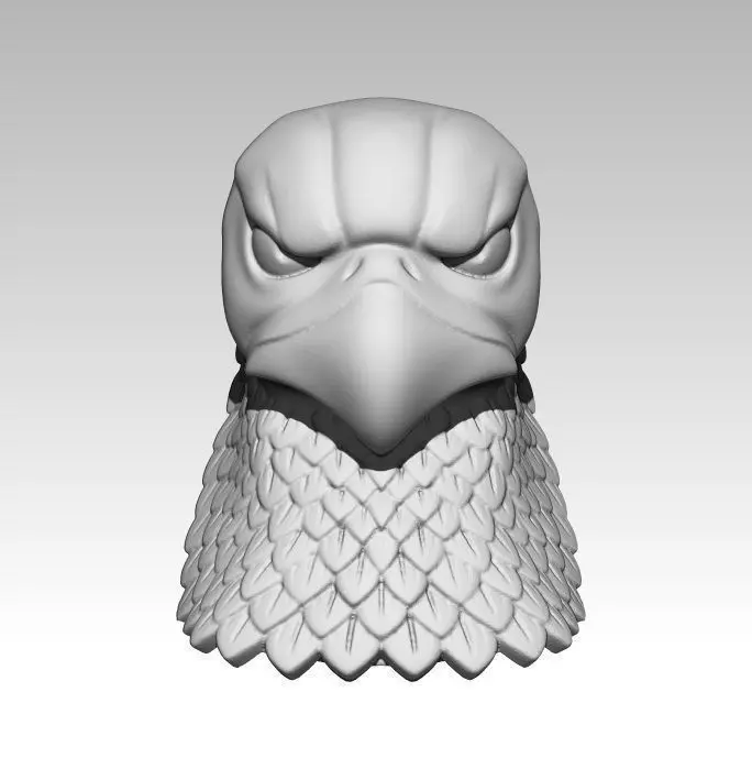 Eagle Bust Angry Hawk Statue Head 3D print model_0