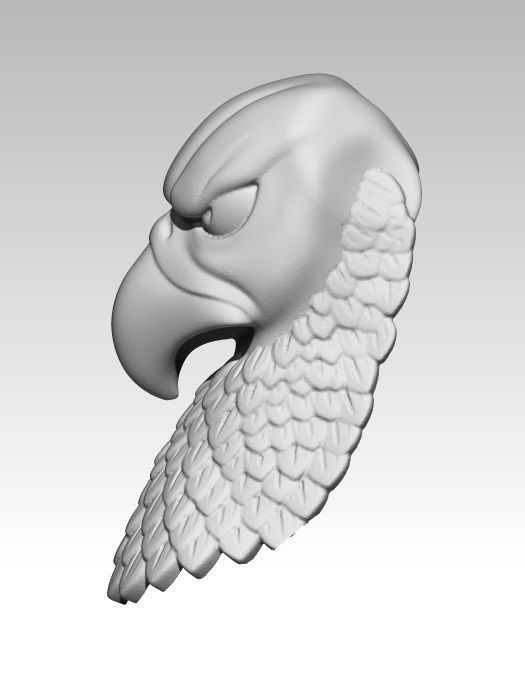 Eagle Bust Angry Hawk Statue Head 3D print model_1