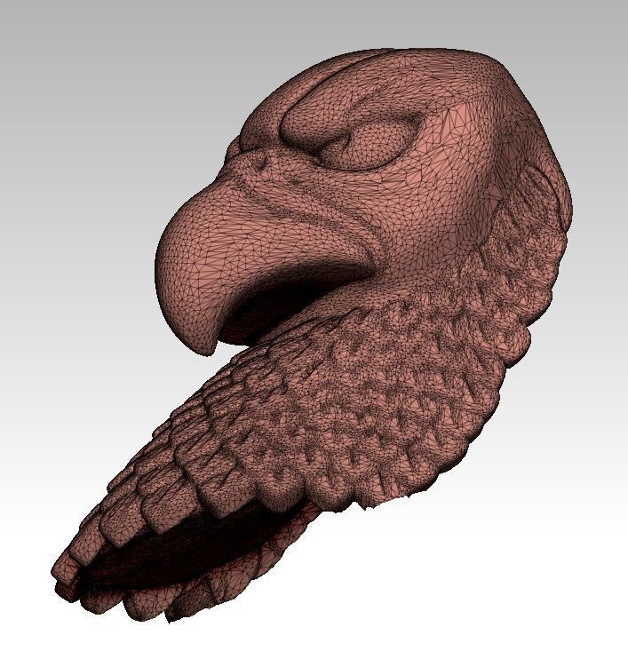 Eagle Bust Angry Hawk Statue Head 3D print model_3