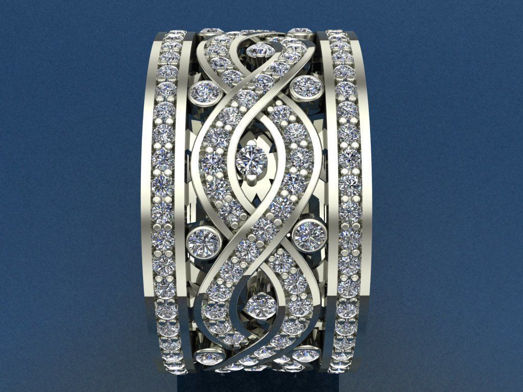 Ring with  diamonds 6 3D print model_2