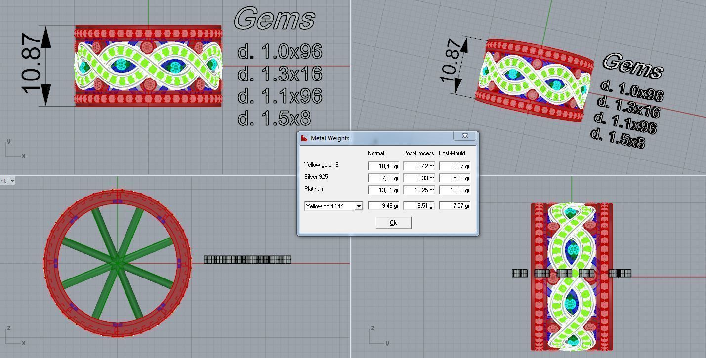Ring with  diamonds 6 3D print model_5