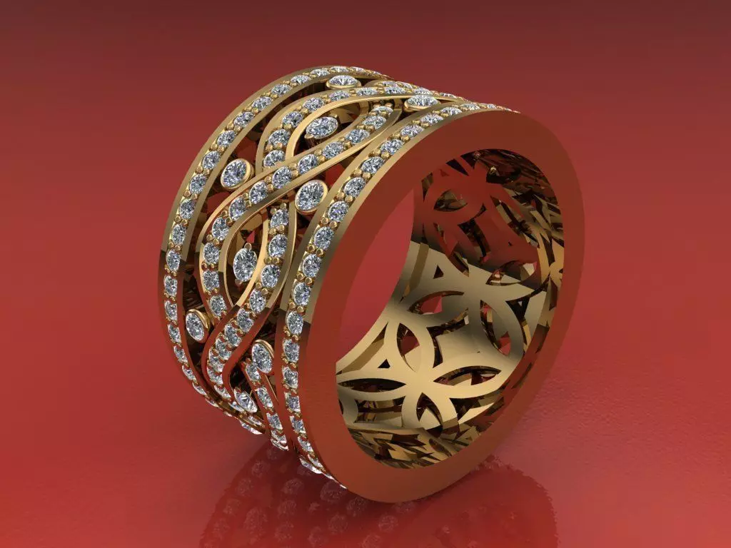 Ring with  diamonds 6 3D print model_0