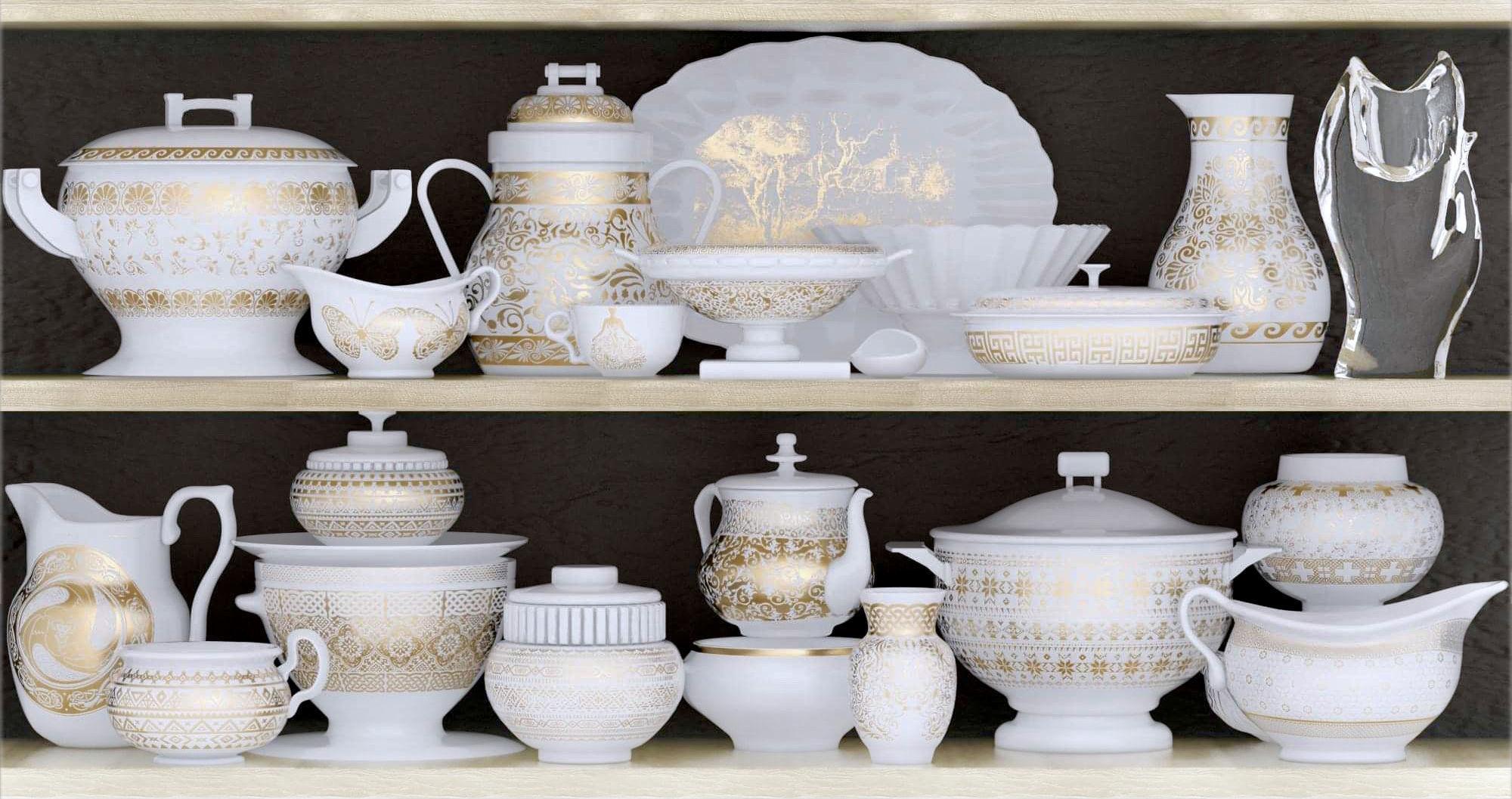 Collection of dishes 3D model_4