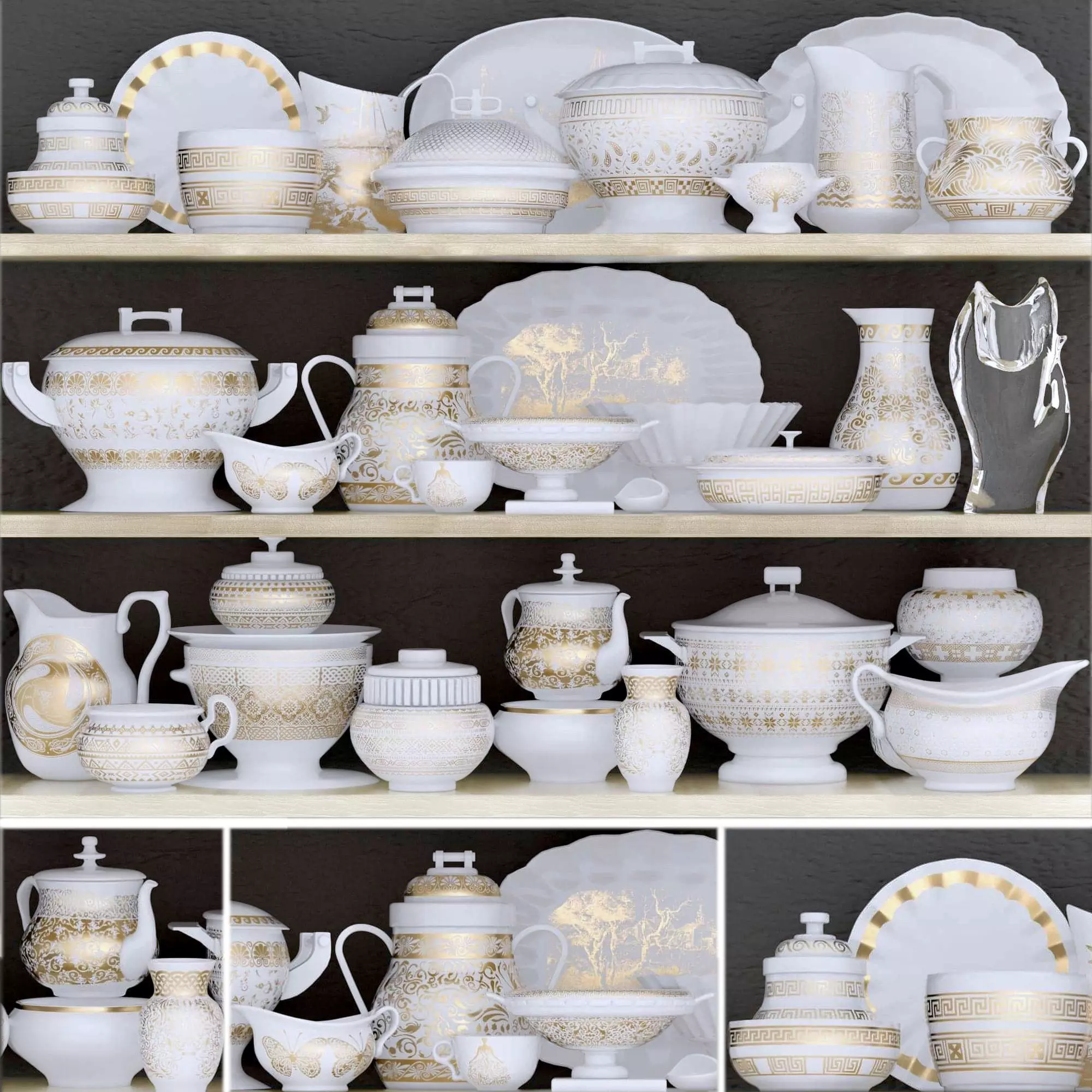Collection of dishes 3D model_0