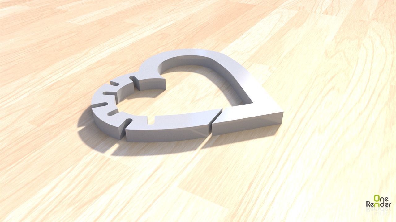 heart keychain 3D print model_1