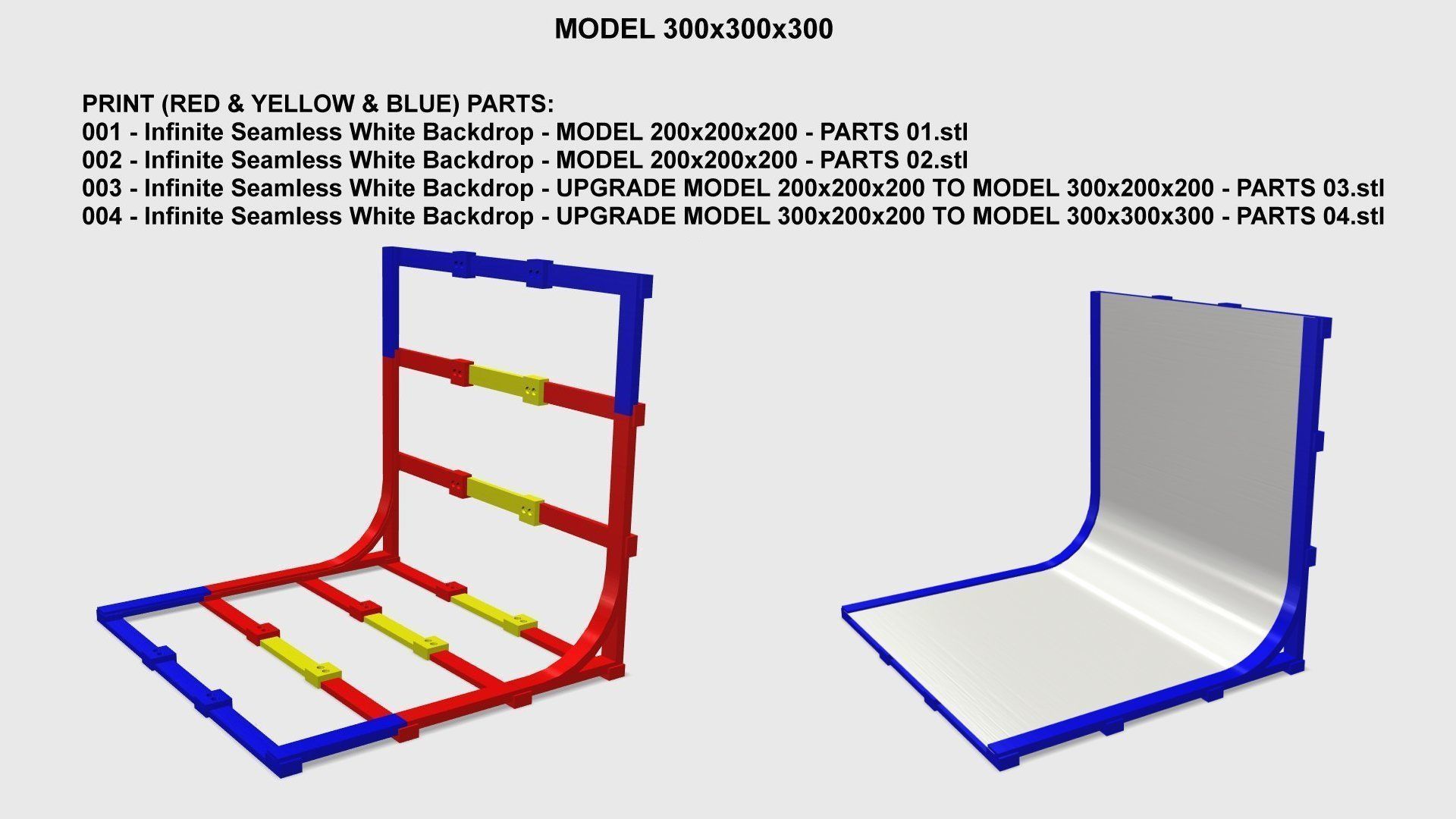 SET - Infinite Seamless White Backdrop And LED Light - RCA 3D print model_28