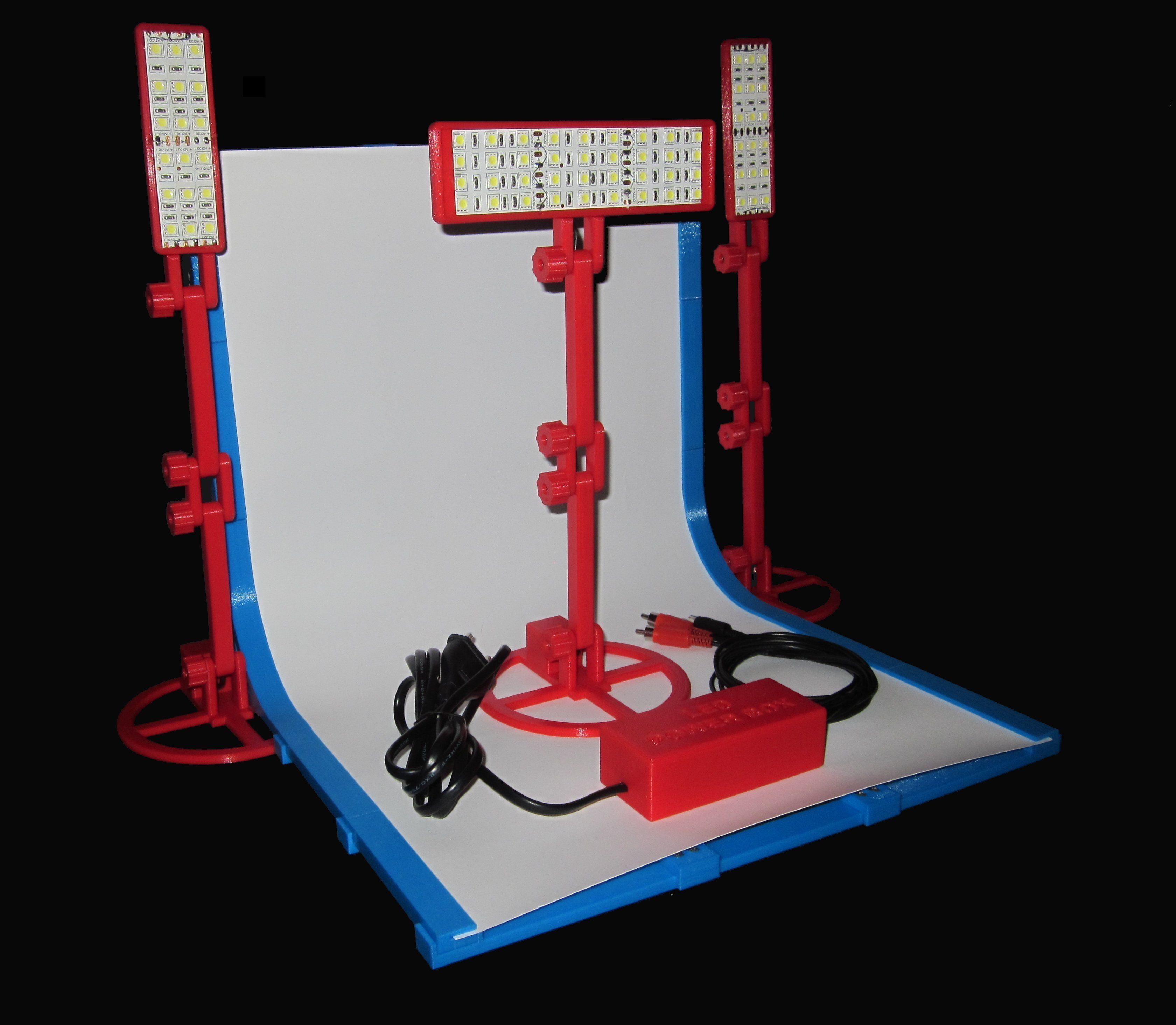 SET - Infinite Seamless White Backdrop And LED Light - RCA 3D print model_1