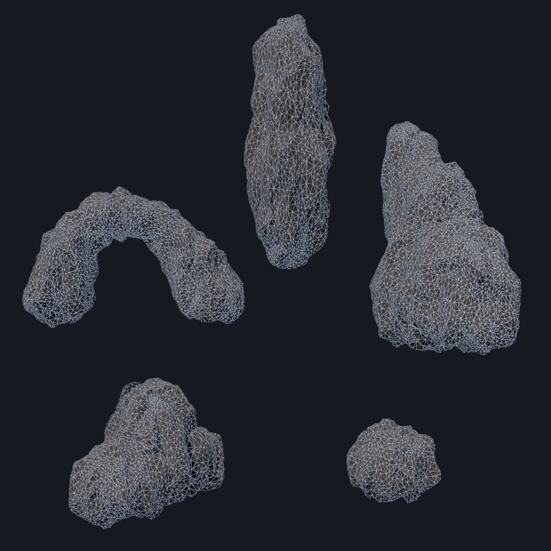 Forest rocks pack Low-poly 3D model_9
