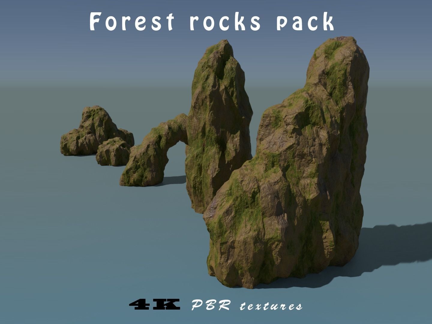 Forest rocks pack Low-poly 3D model_17