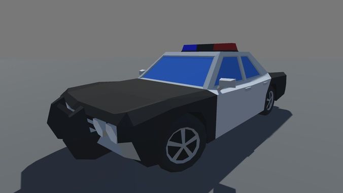 Muscle Car Police Cruiser MOBILE READY Low-poly 3D model