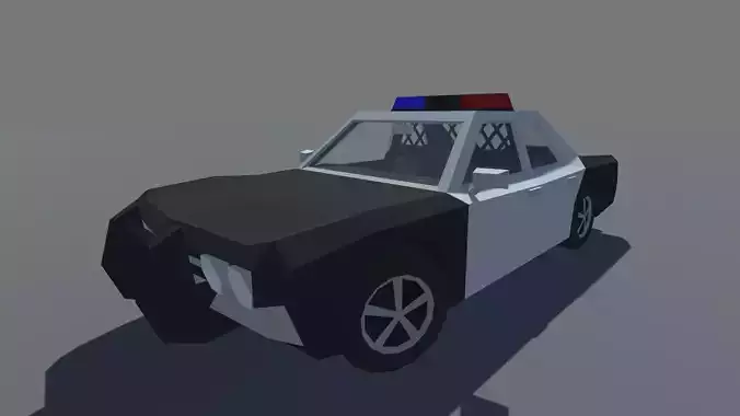 Muscle Car Police Cruiser with Interior MOBILE READY