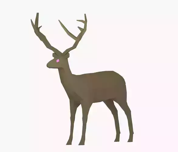 Low Poly Deer Rigged Low-poly 3D model