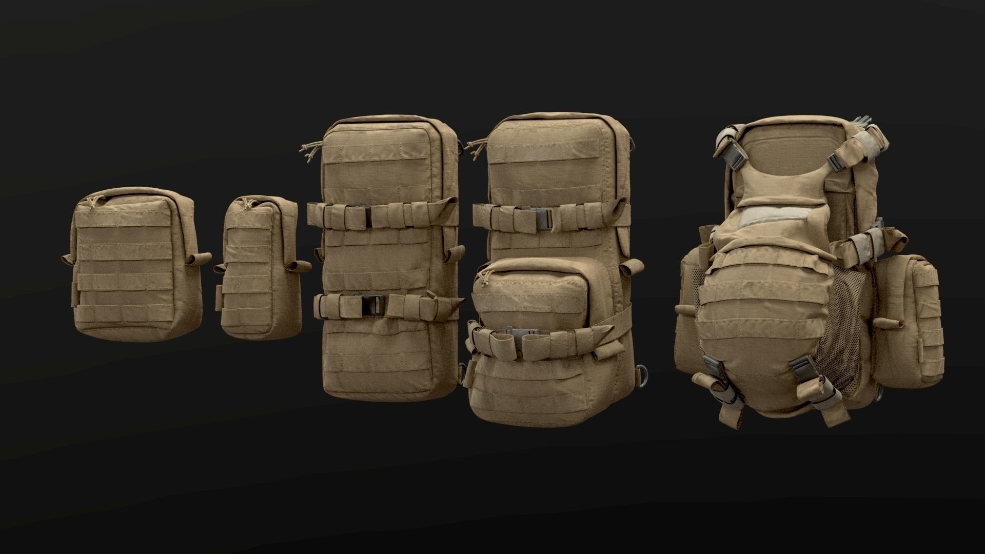 SOLDIER Backpack Tactical Cargo 3D model_1