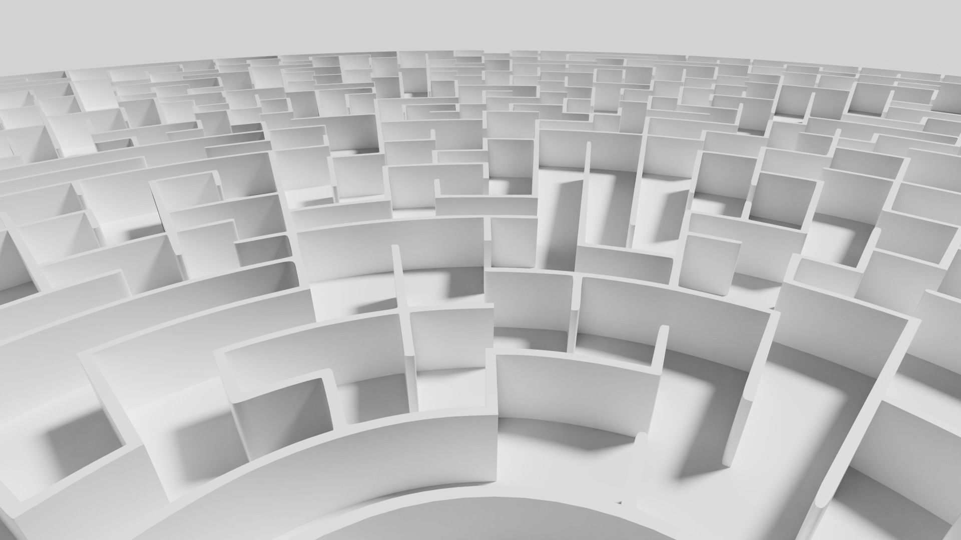 Low poly large circular maze Low-poly 3D model_9