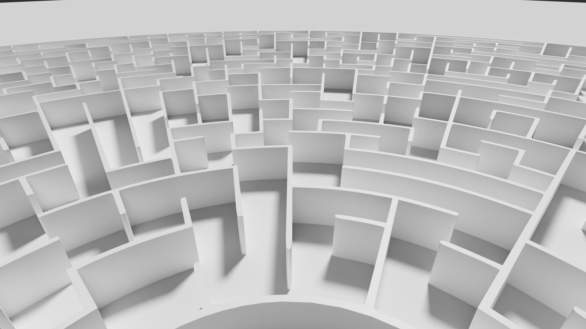 Low poly large circular maze Low-poly 3D model_8