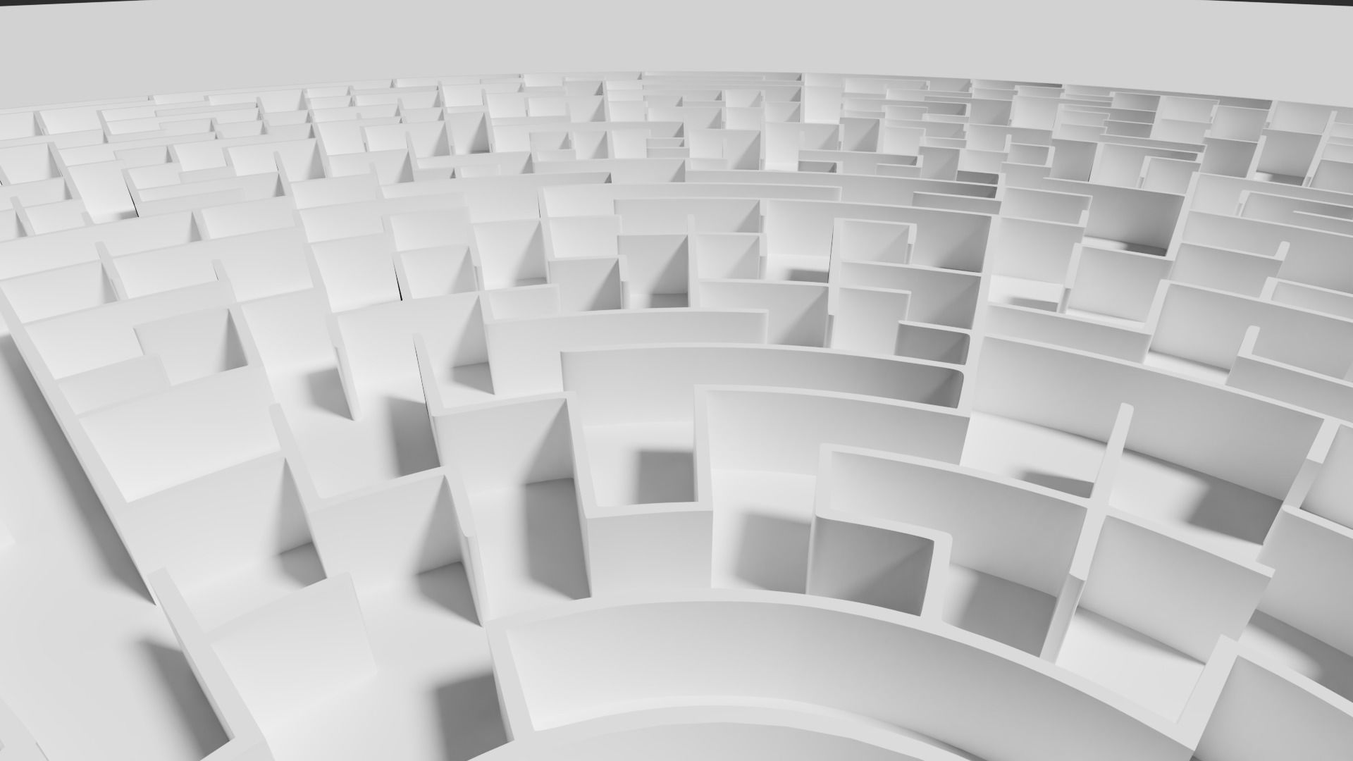 Low poly large circular maze Low-poly 3D model_2